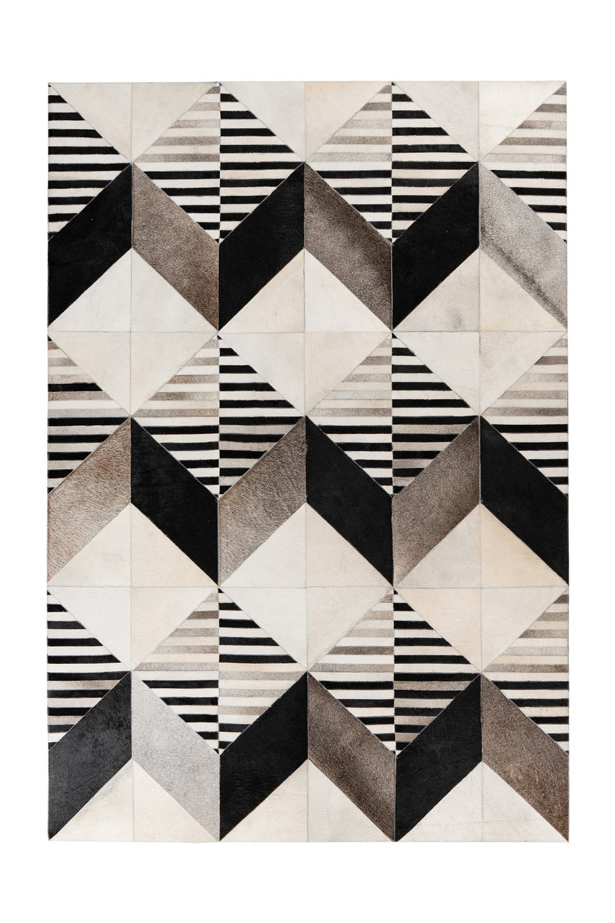 Leren Vloerkleed - Lavin Geometrisch Multikleur