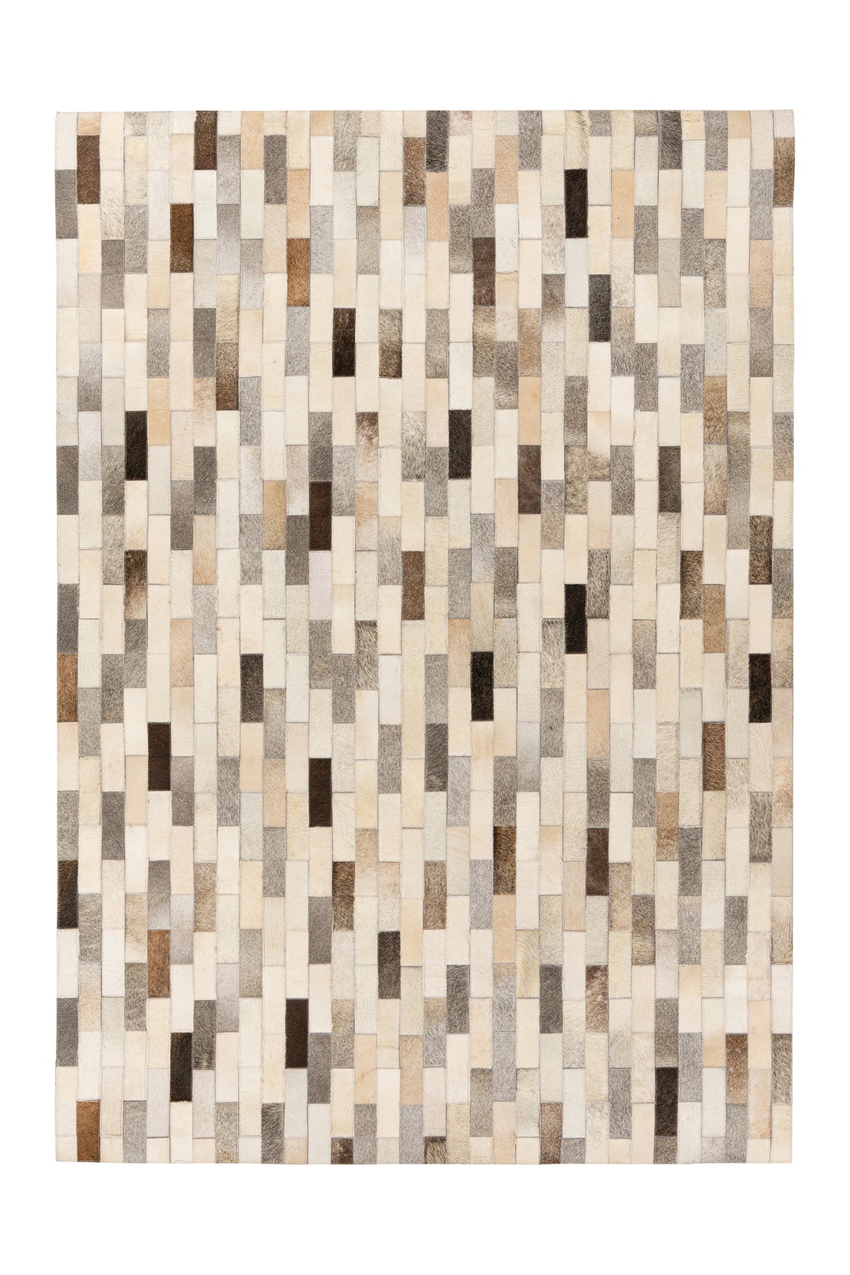 Leren Vloerkleed - Lavin Patchwork Grijs