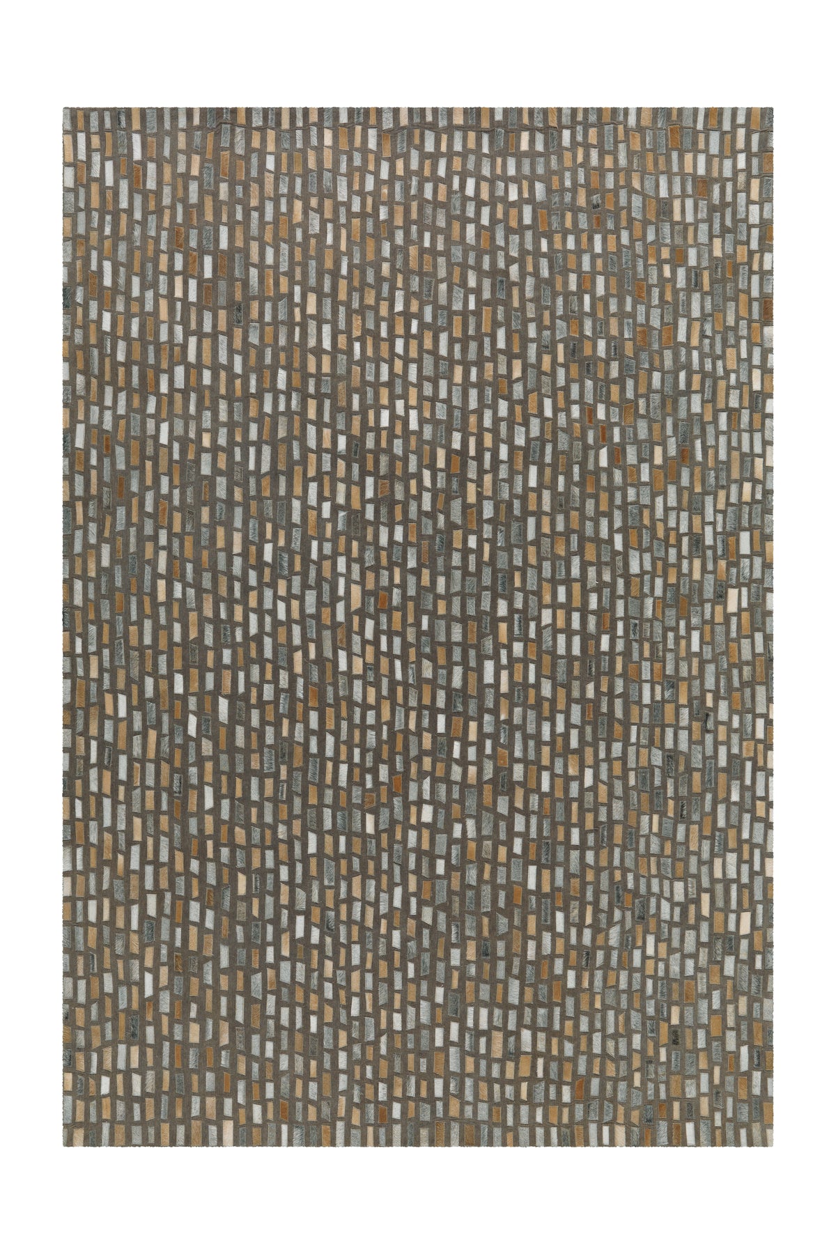 Leren Vloerkleed - Wild Mozaïek Taupe