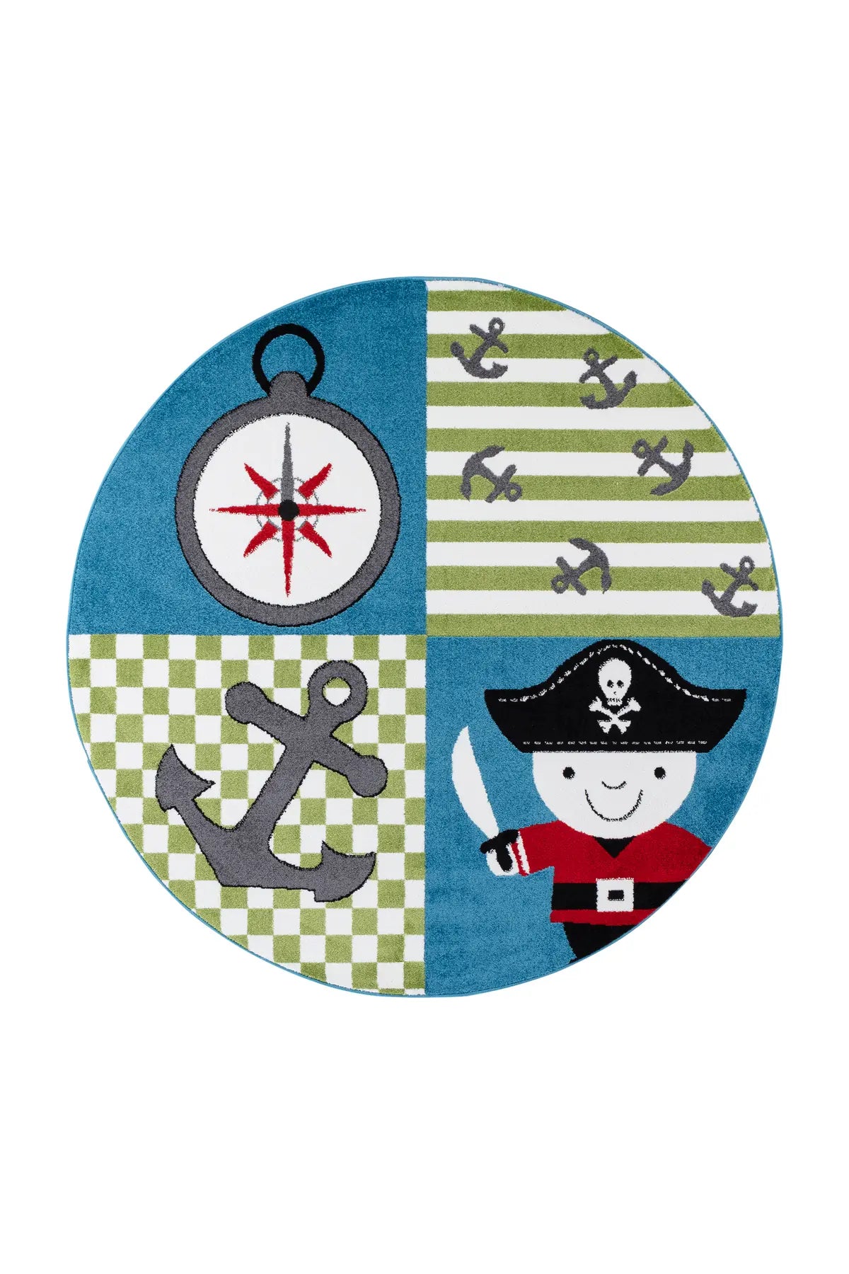 Rond Kindervloerkleed - Kids Piraat Multikleur