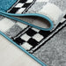 Rond Kindervloerkleed - Kids Raceauto Blauw