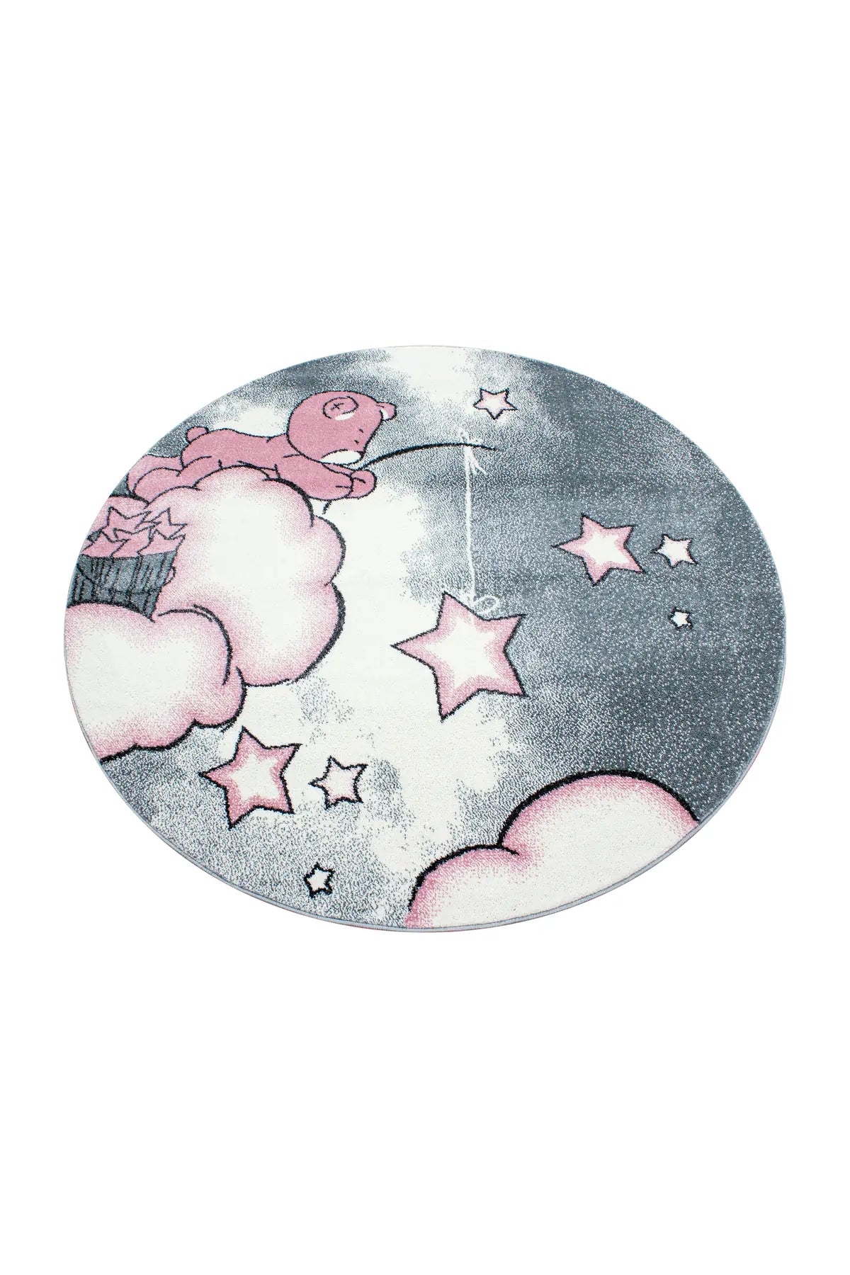 Rond Kindervloerkleed - Kids Beer Roze