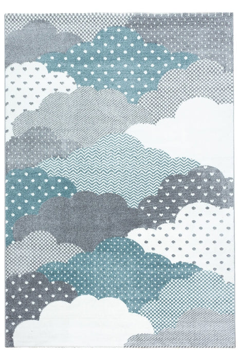 Kindervloerkleed - Bambi Wolken Blauw