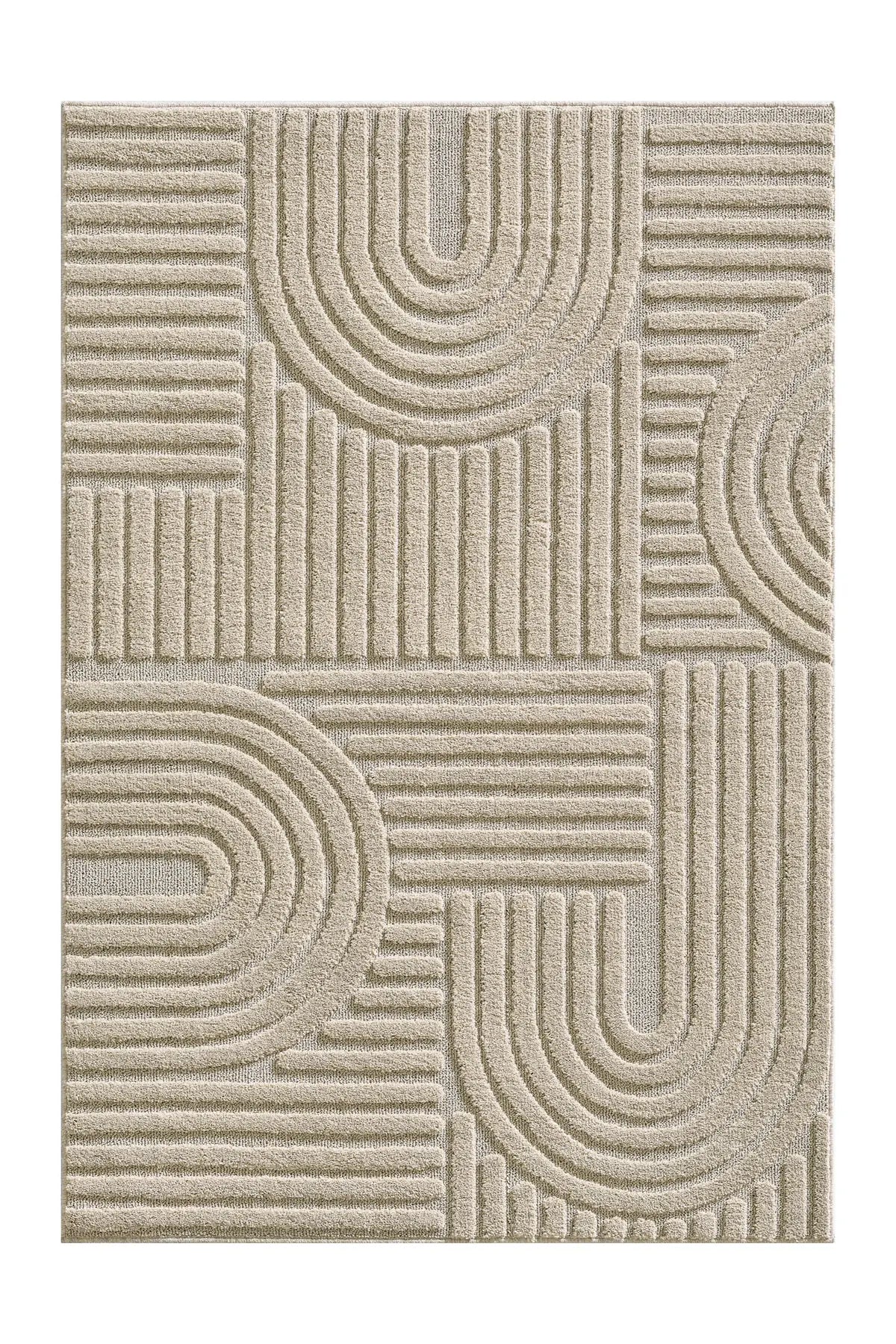 Japandi Vloerkleed - Art Geometrisch Beige