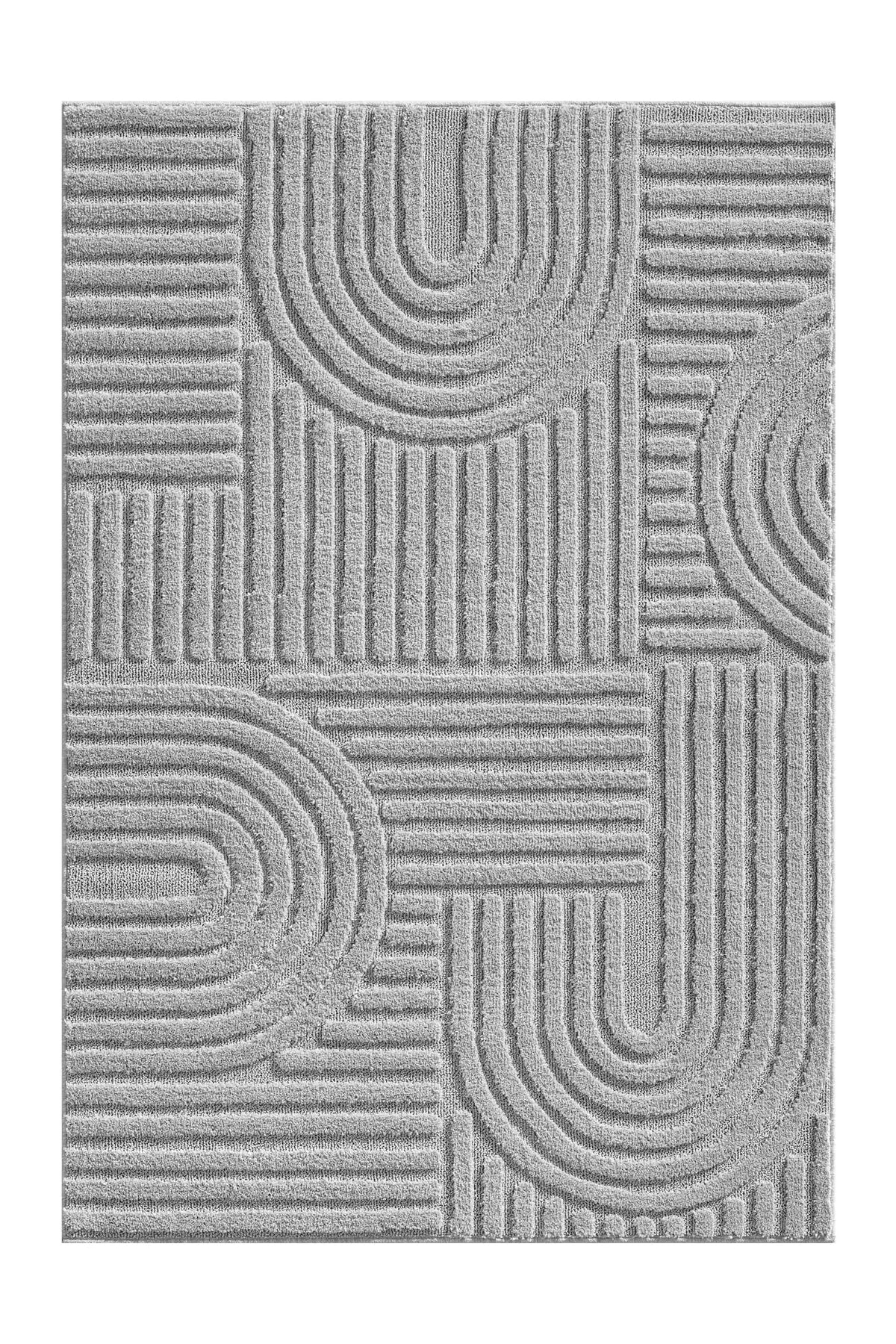 Japandi Vloerkleed - Art Geometrisch Zilver
