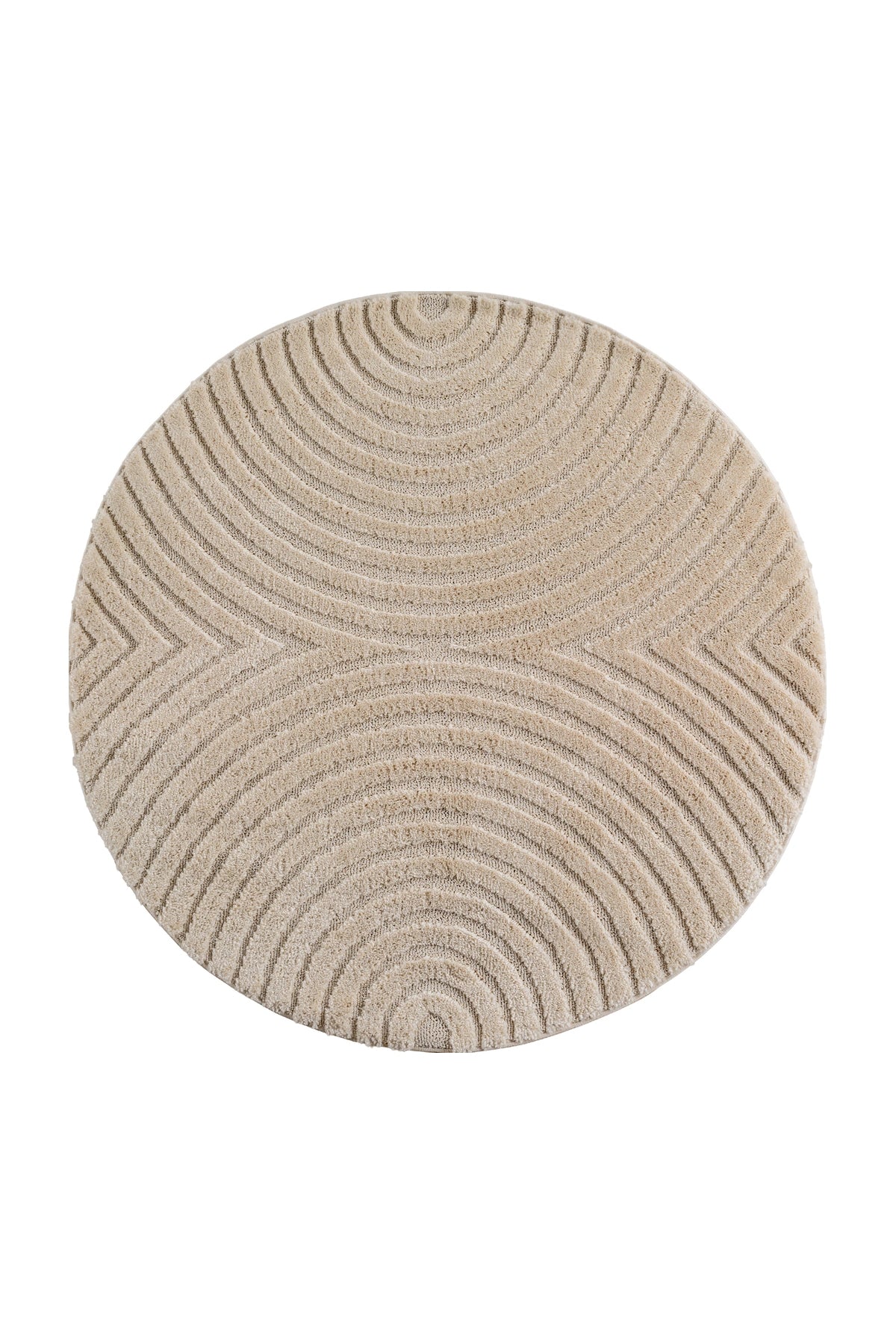 ART1122BEIGE-R 01 Rund-Front — Rond Japandi Vloerkleed - Art Bogen Beige