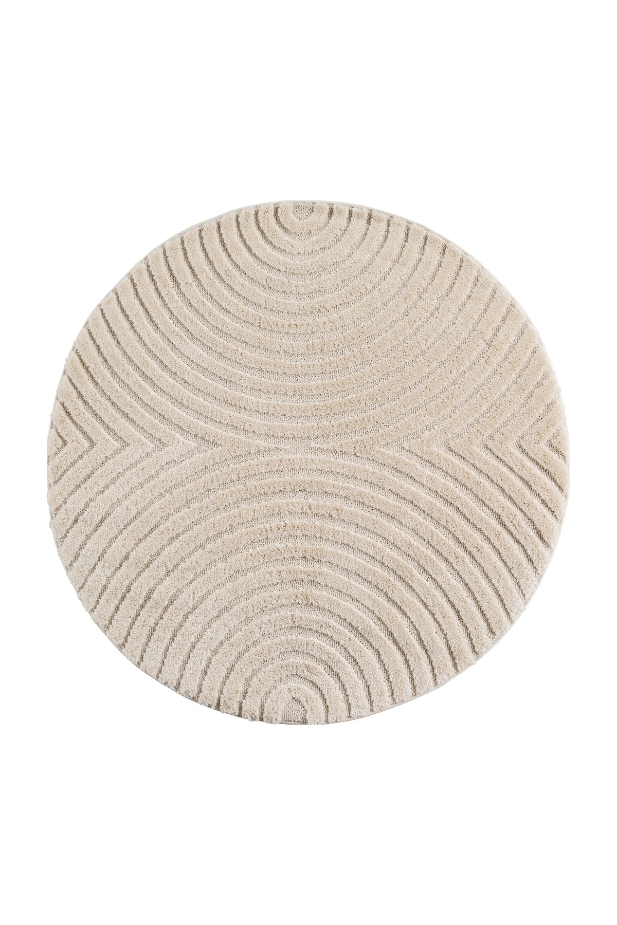 ART1122CREAM-R 01 Rund-Front — Rond Japandi Vloerkleed - Art Bogen Crème