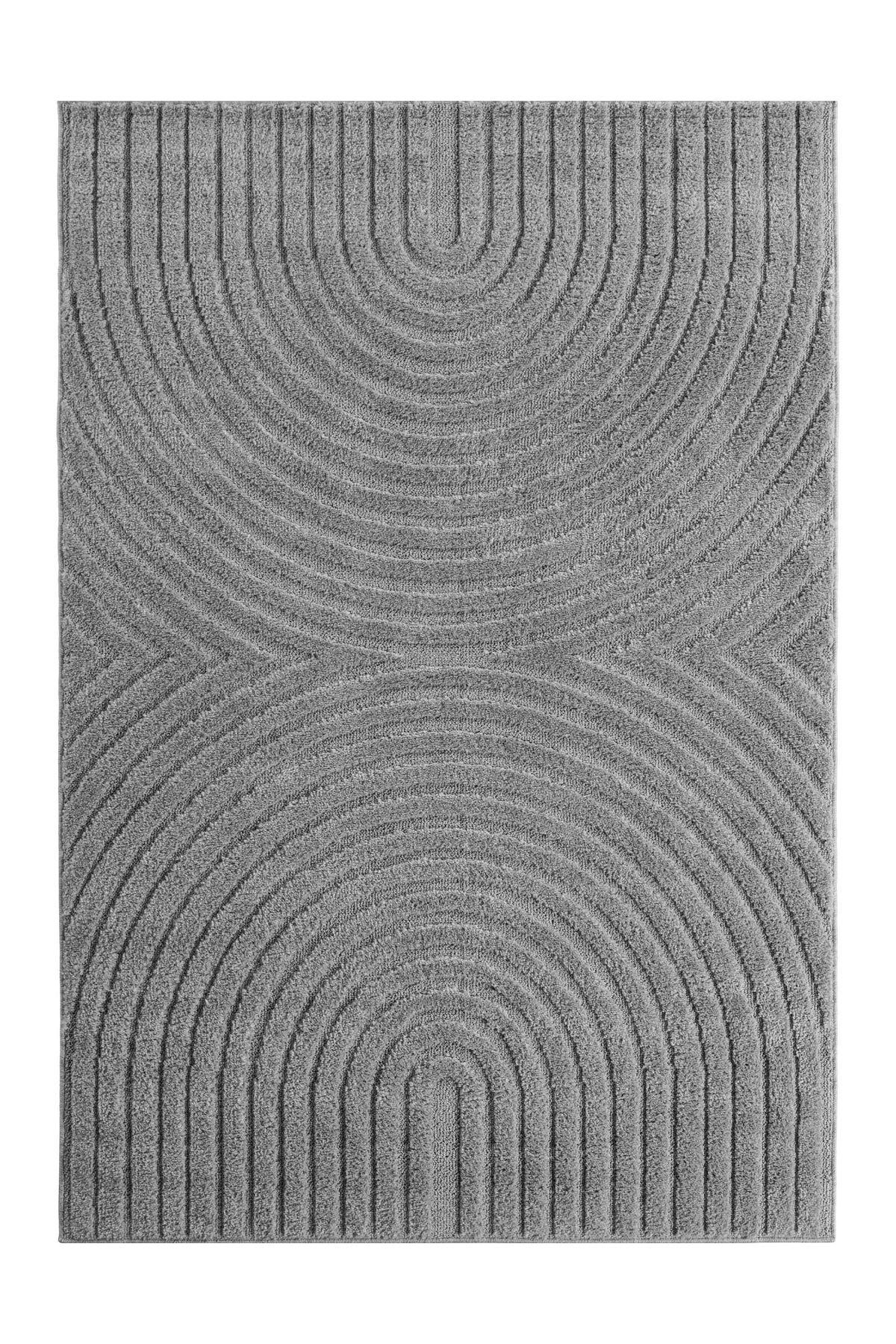 ART1122SILVER 01 Front — Japandi Vloerkleed - Art Bogen Zilver