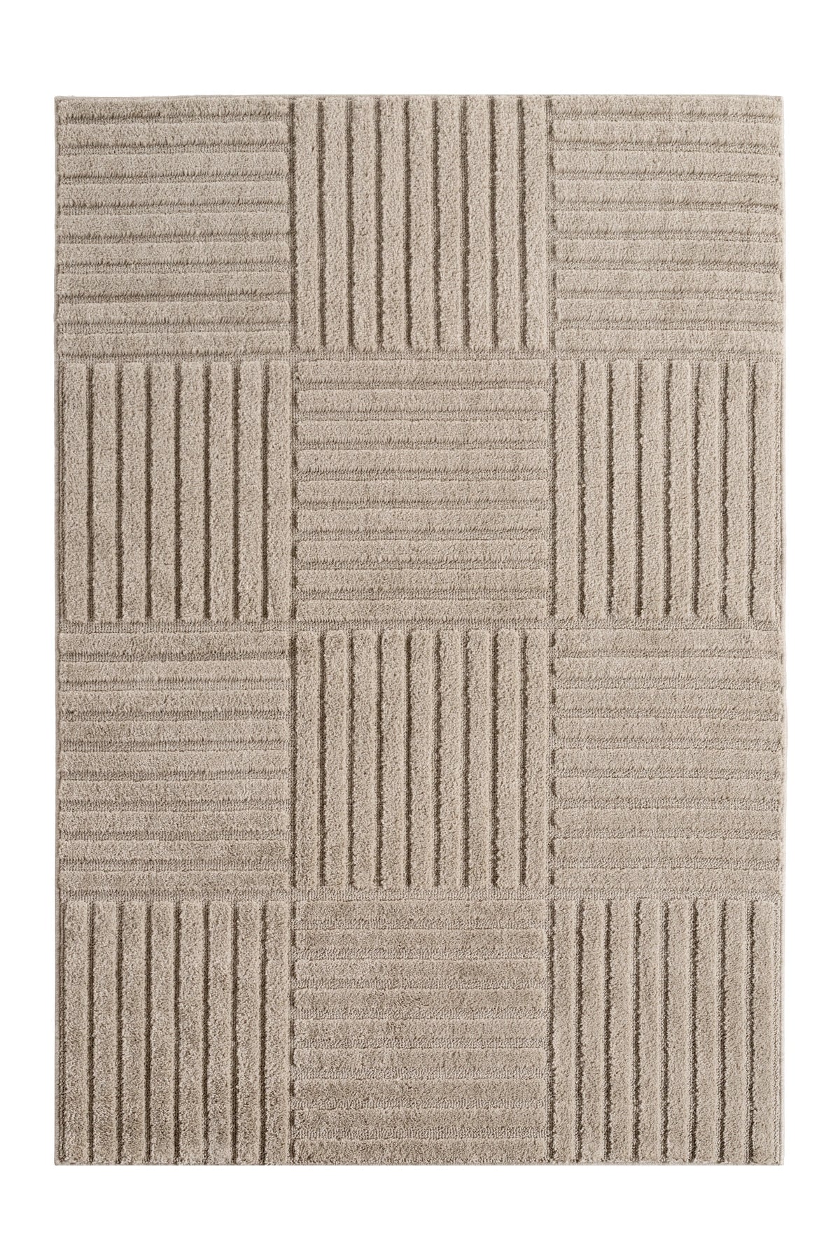 ART1123BEIGE 01 Front — Laagpolig Vloerkleed - Art Patchwork Beige