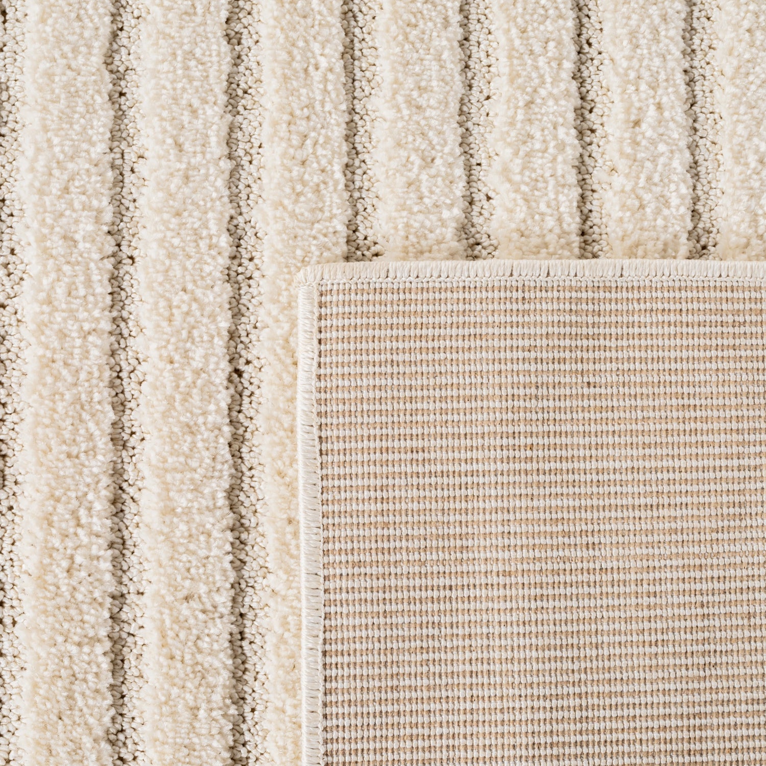 ART1123CREAM-R 04 Back — Rond Laagpolig Vloerkleed - Art Patchwork Crème