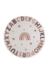 COCO1133CREAM-R 01 Rund-Front — Rond Kindervloerkleed - Coco Alfabet Crème