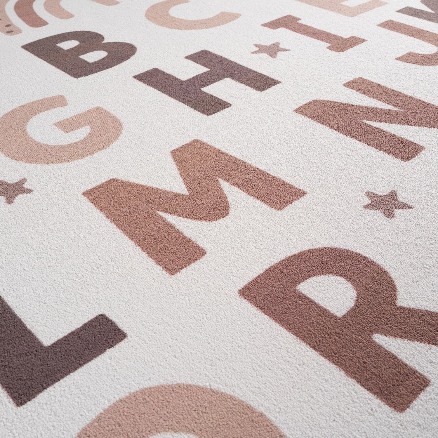 COCO1133CREAM-R 03 Swatch — Rond Kindervloerkleed - Coco Alfabet Crème
