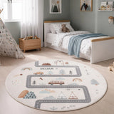 COCO1134CREAM-R 02 Rund-Winkel — Rond Speelkleed - Coco Speelstraat Crème