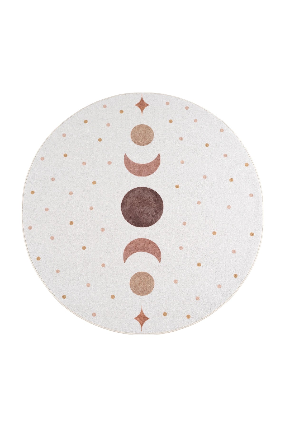 COCO1136CREAM-R 01 Rund-Front — Rond Kindervloerkleed - Coco Maanfasen Crème