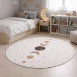 COCO1136CREAM-R 02 Rund-Winkel — Rond Kindervloerkleed - Coco Maanfasen Crème