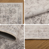 INKA1141BEIGE-R 03 Details — Rond Wasbaar Vloerkleed - Inka Medaillon Beige