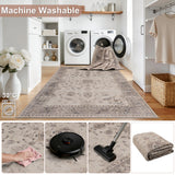 INKA1143BEIGE-R 04 Pflegeleicht — Rond Wasbaar Vloerkleed - Inka Bloemen Beige