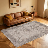 INKA1143BEIGE 02 Main — Wasbaar Vloerkleed - Inka Bloemen Beige