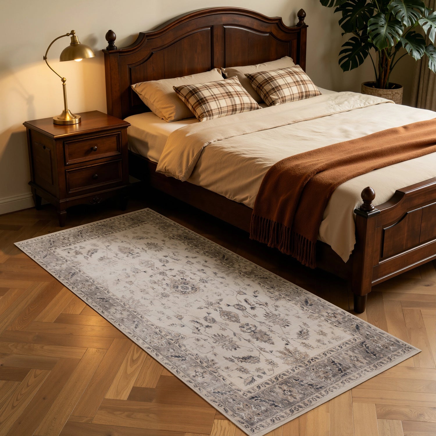 INKA1143BEIGE 04 K.Läufe — Wasbaar Vloerkleed - Inka Bloemen Beige