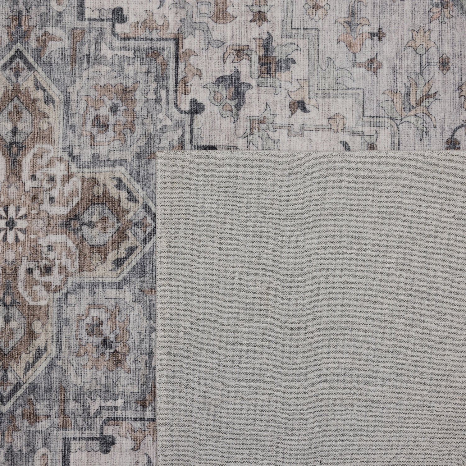 INKA1144BEIGE 10 Rücken — Wasbaar Vloerkleed - Inka Stervorm Beige