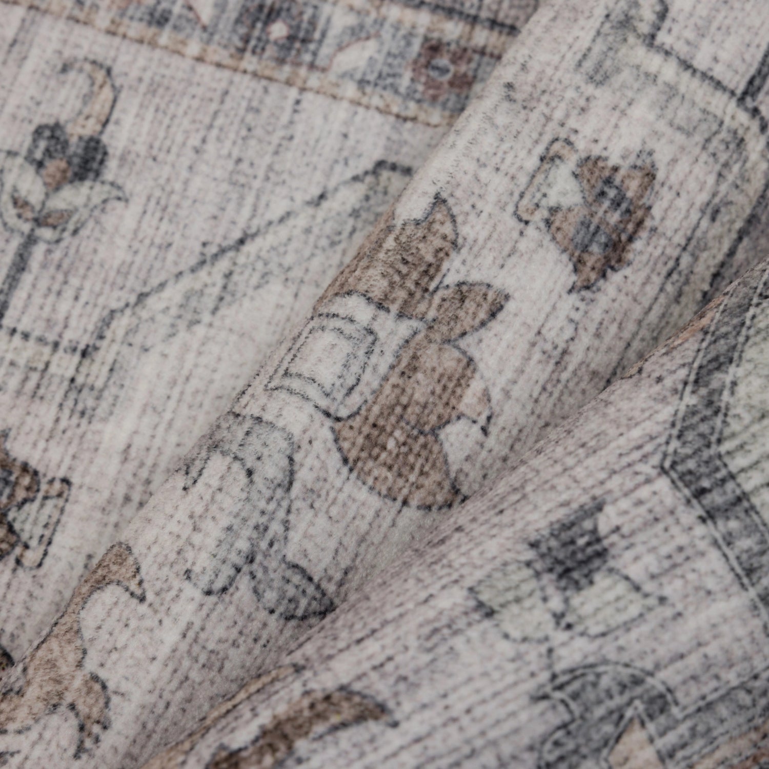 INKA1144BEIGE-R 07 Swach — Rond Wasbaar Vloerkleed - Inka Stervorm Beige
