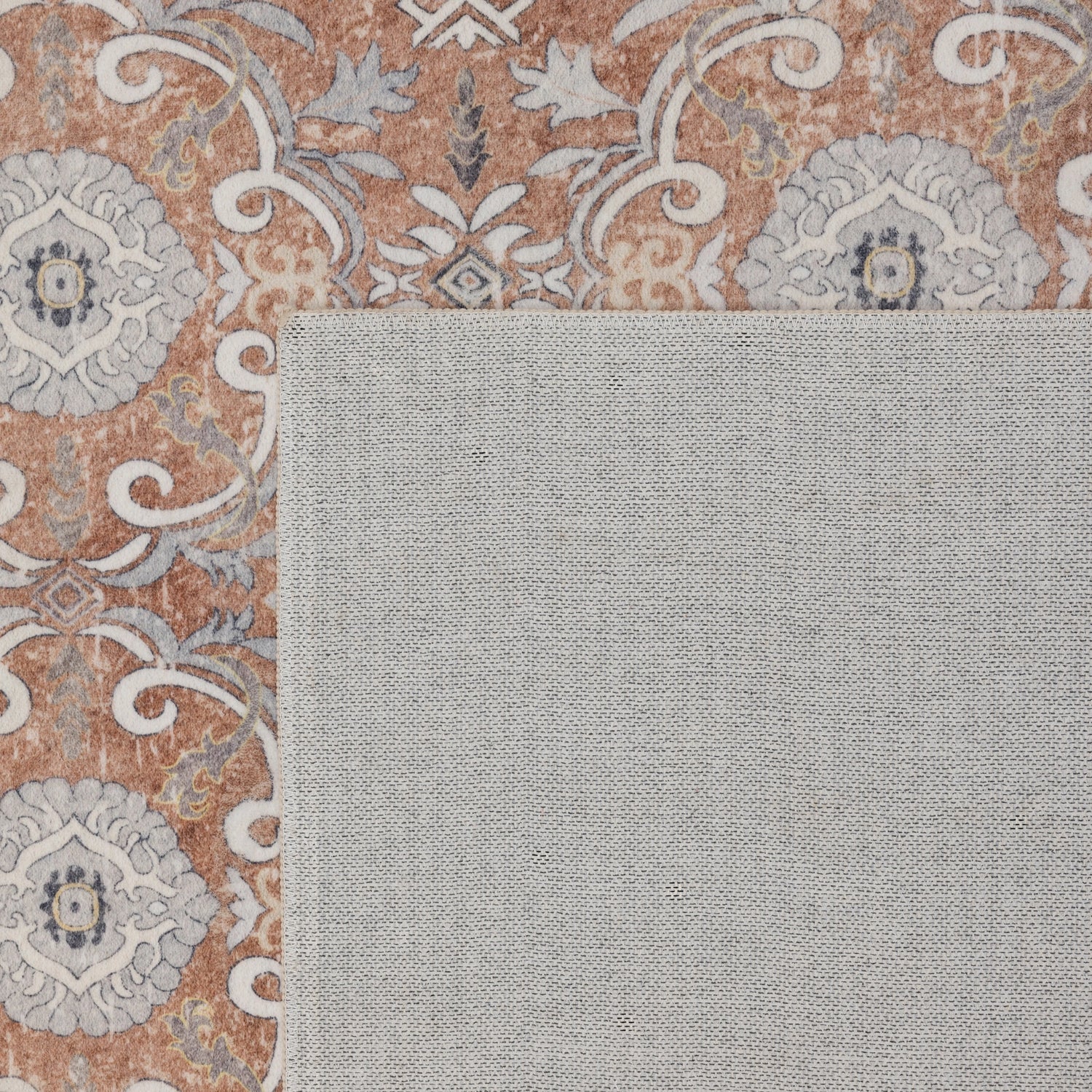 INKA1145TERRA 10 Rücken — Wasbaar Vloerkleed - Inka Ornamenteel Terracotta