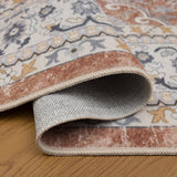 INKA1145TERRA-R 06 Falten — Rond Wasbaar Vloerkleed - Inka Ornamenteel Terracotta