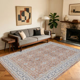 INKA1145TERRA 02 Main — Wasbaar Vloerkleed - Inka Ornamenteel Terracotta