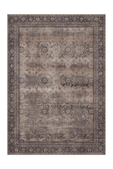 INKA1147BROWN 01 Front — Wasbaar Vloerkleed - Inka Siermotief Bruin
