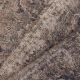 INKA1147BROWN-R 07 Swach — Rond Wasbaar Vloerkleed - Inka Siermotief Bruin