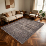 INKA1147BROWN 02 Main — Wasbaar Vloerkleed - Inka Siermotief Bruin