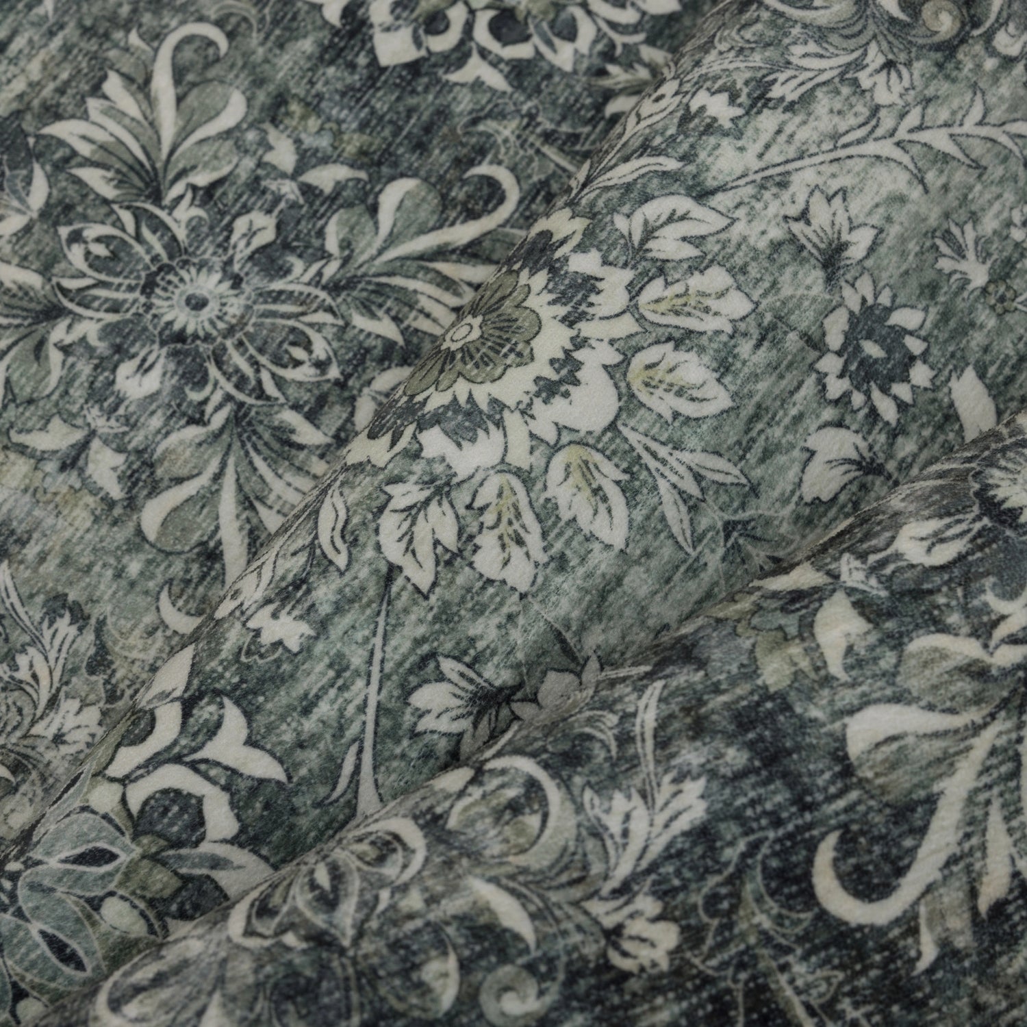 INKA1148GREEN 09 Swach — Wasbaar Vloerkleed - Inka Floraal Groen