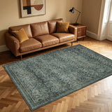 INKA1148GREEN 02 Main — Wasbaar Vloerkleed - Inka Floraal Groen