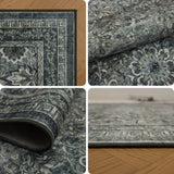 INKA1148GREEN 05 Details — Wasbaar Vloerkleed - Inka Floraal Groen