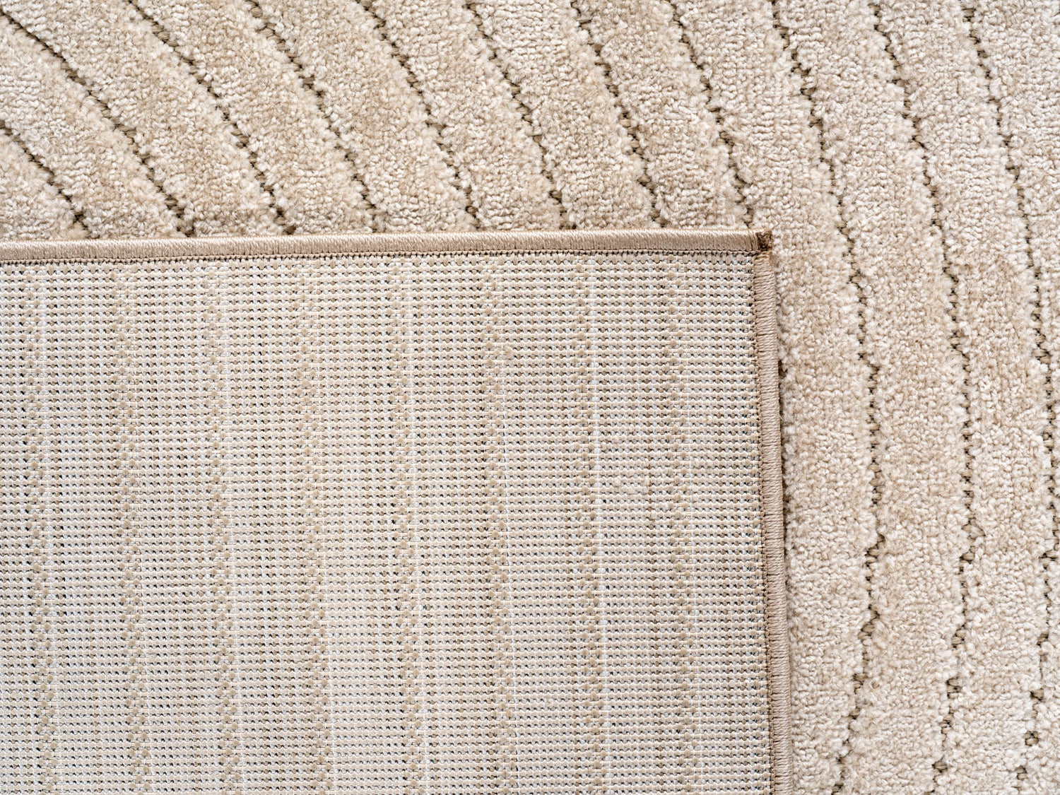 NOVA1201BEIGE-R 05 Rücken — Rond Japandi Vloerkleed - Nova Bogen Beige