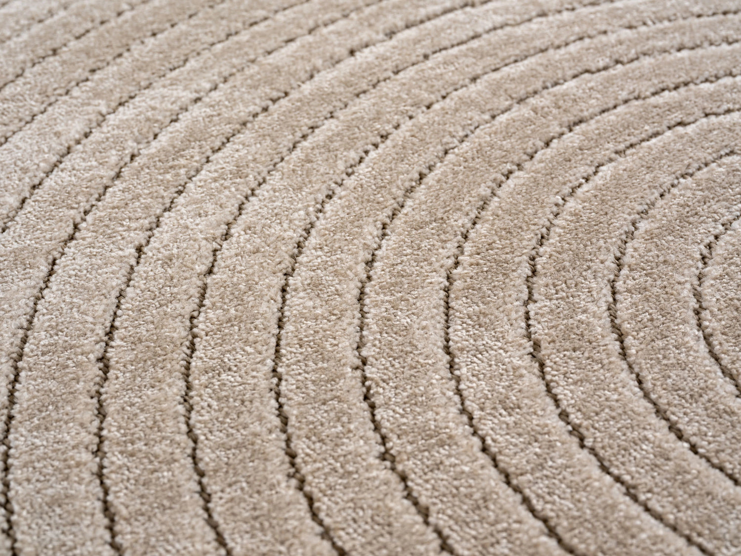 NOVA1201BEIGE-R 03 Swatch — Rond Japandi Vloerkleed - Nova Bogen Beige
