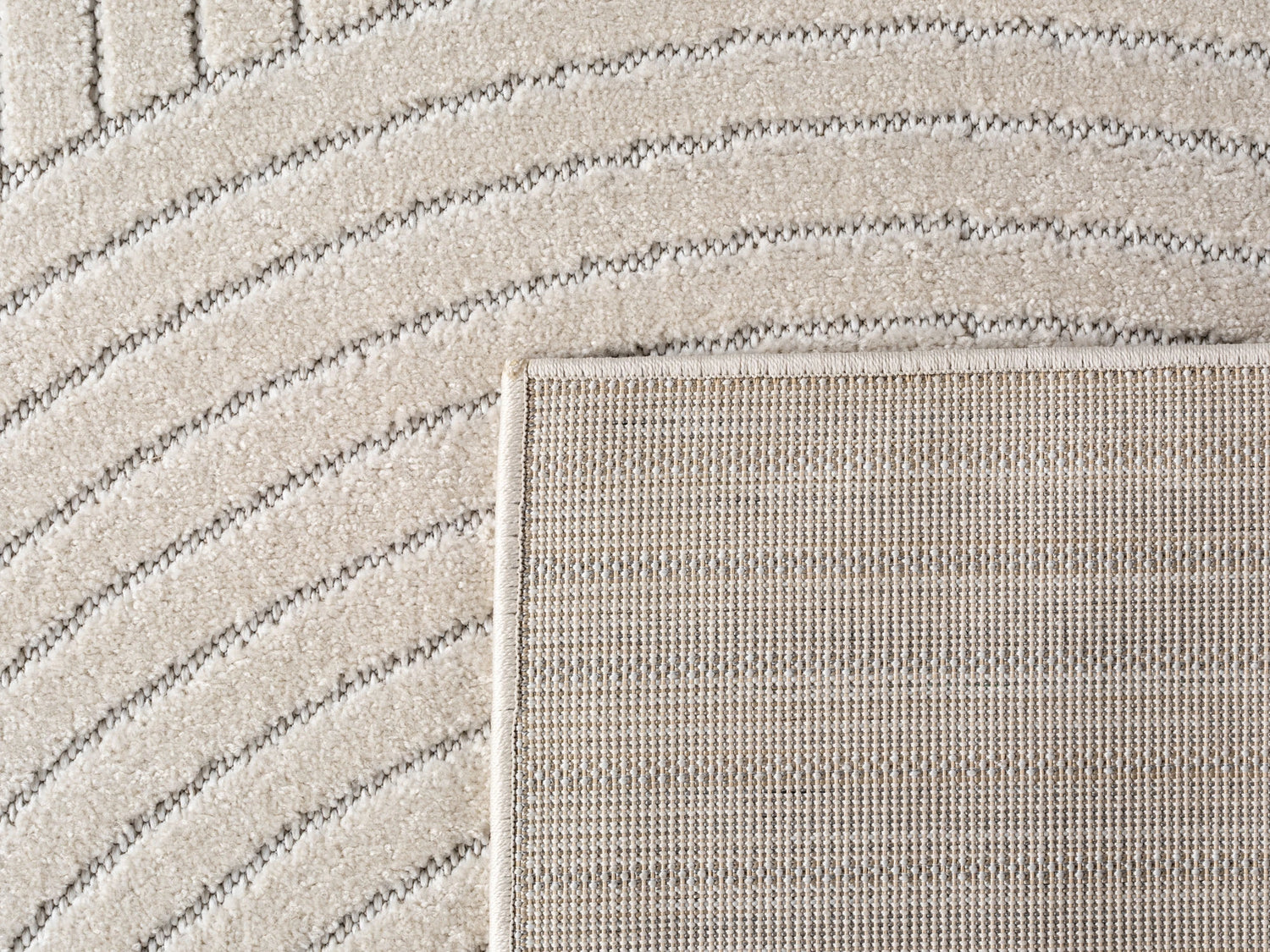 NOVA1201CREAM-R 05 Rücken — Rond Japandi Vloerkleed - Nova Bogen Crème