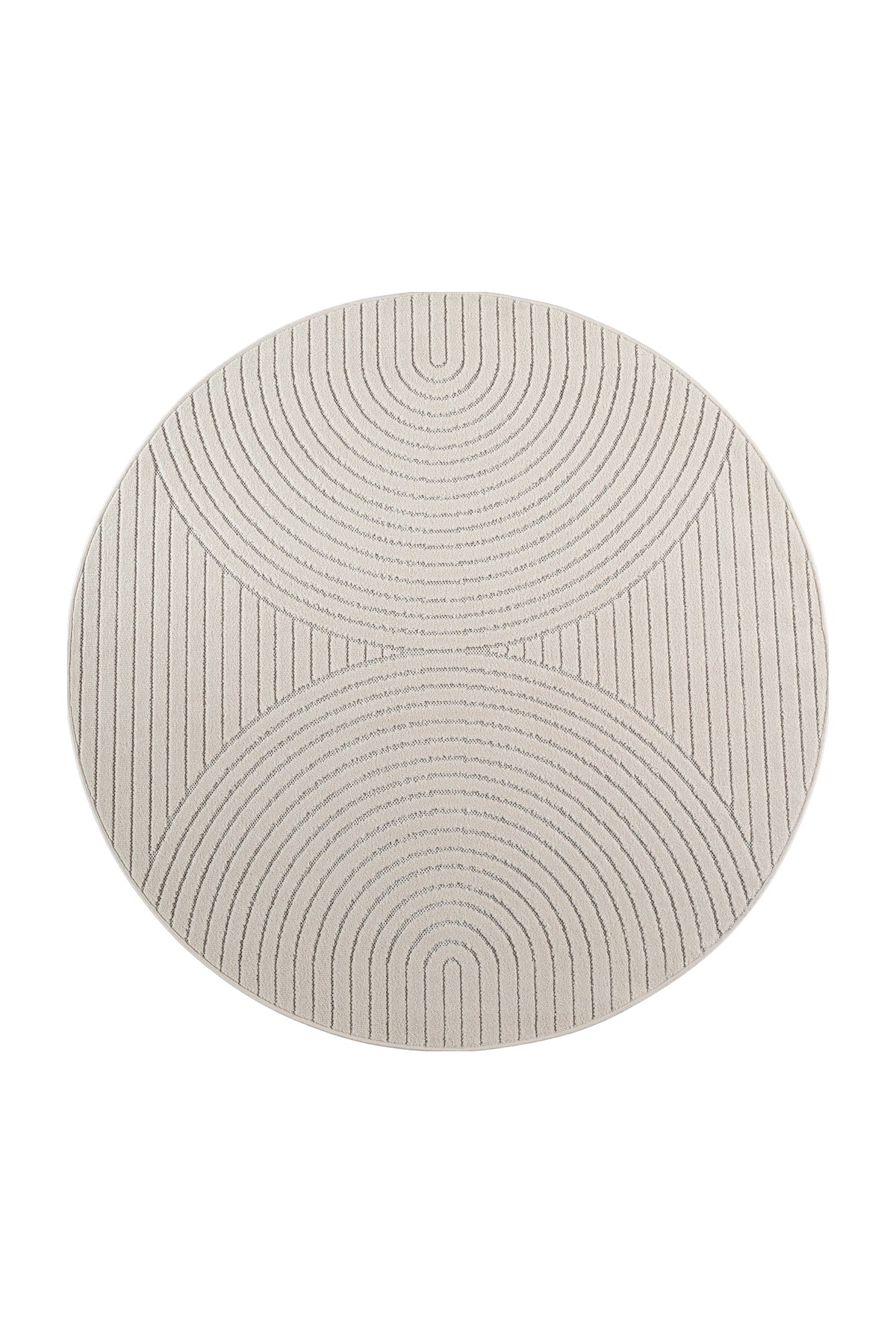 Rond Japandi Vloerkleed - Nova Bogen Crème
