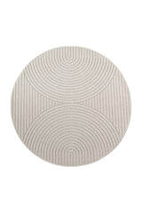 NOVA1201CREAM-R 01 Front-Rund — Rond Japandi Vloerkleed - Nova Bogen Crème