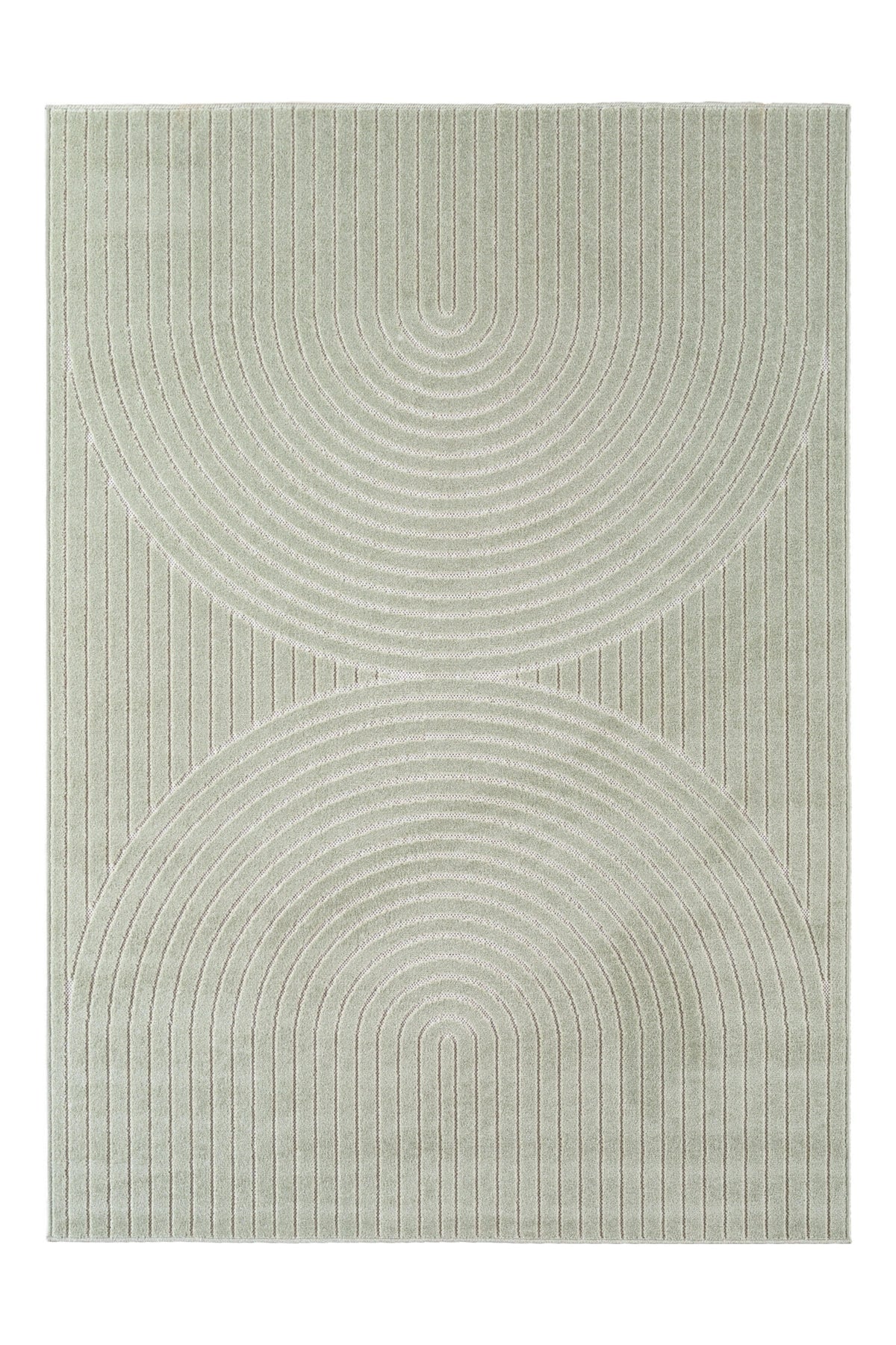 NOVA1201GREEN 01 Front — Japandi Vloerkleed - Nova Bogen Groen