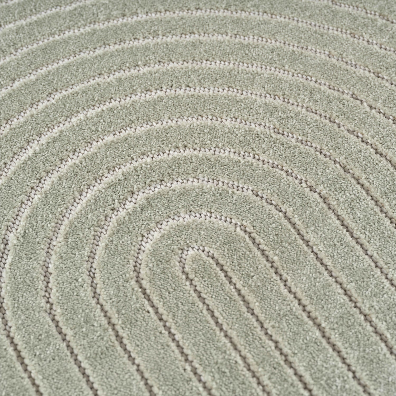 NOVA1201GREEN-R 04 Swatch — Rond Japandi Vloerkleed - Nova Bogen Groen