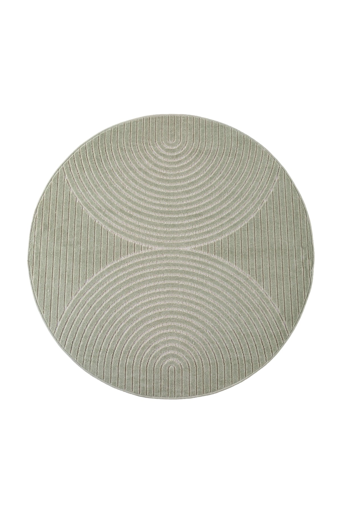 Rond Japandi Vloerkleed - Nova Bogen Groen