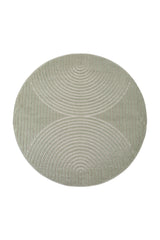 NOVA1201GREEN-R 01 Front-Rund — Rond Japandi Vloerkleed - Nova Bogen Groen