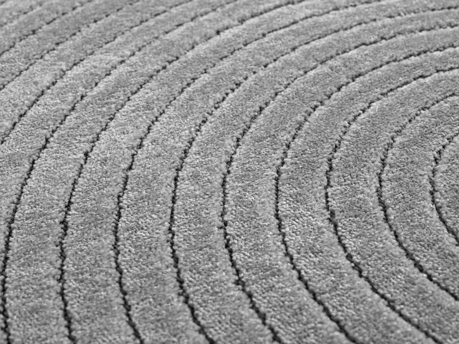 NOVA1201SILVER-R 03 Swatch — Rond Japandi Vloerkleed - Nova Bogen Zilver