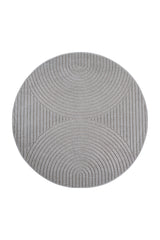 NOVA1201SILVER-R 01 Front-Rund — Rond Japandi Vloerkleed - Nova Bogen Zilver
