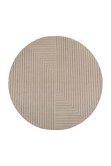 NOVA1202BEIGE-R 01 Front-Rund — Rond Scandinavisch Vloerkleed - Nova Labyrint Beige