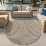 NOVA1202BEIGE-R 02 Main-Rund — Rond Scandinavisch Vloerkleed - Nova Labyrint Beige