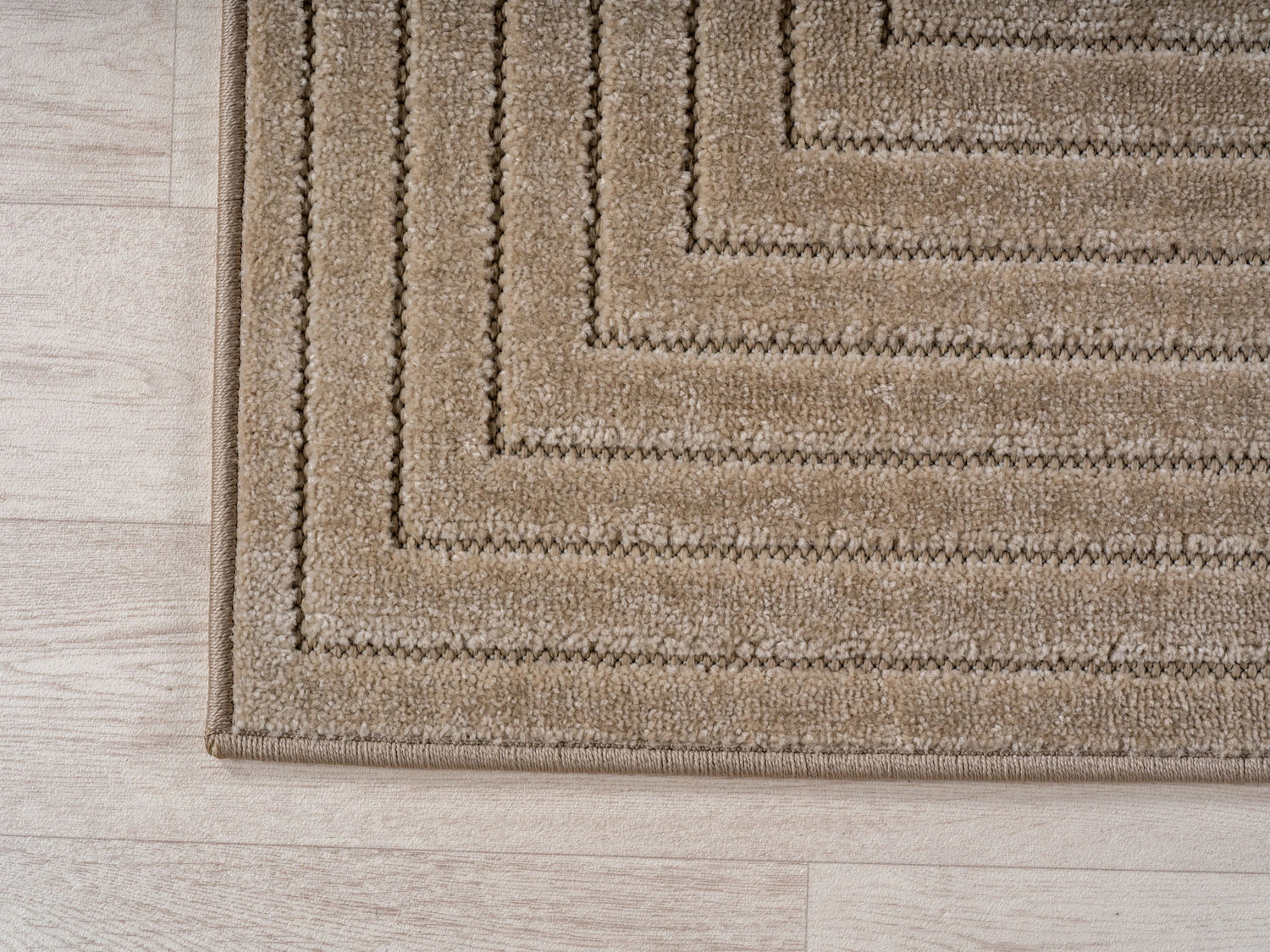 NOVA1202BEIGE-R 04 Ecke — Rond Scandinavisch Vloerkleed - Nova Labyrint Beige