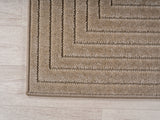 NOVA1202BEIGE-R 04 Ecke — Rond Scandinavisch Vloerkleed - Nova Labyrint Beige