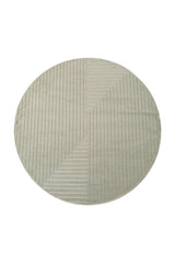 NOVA1202GREEN-R 01 Front-Rund — Rond Scandinavisch Vloerkleed - Nova Labyrint Groen
